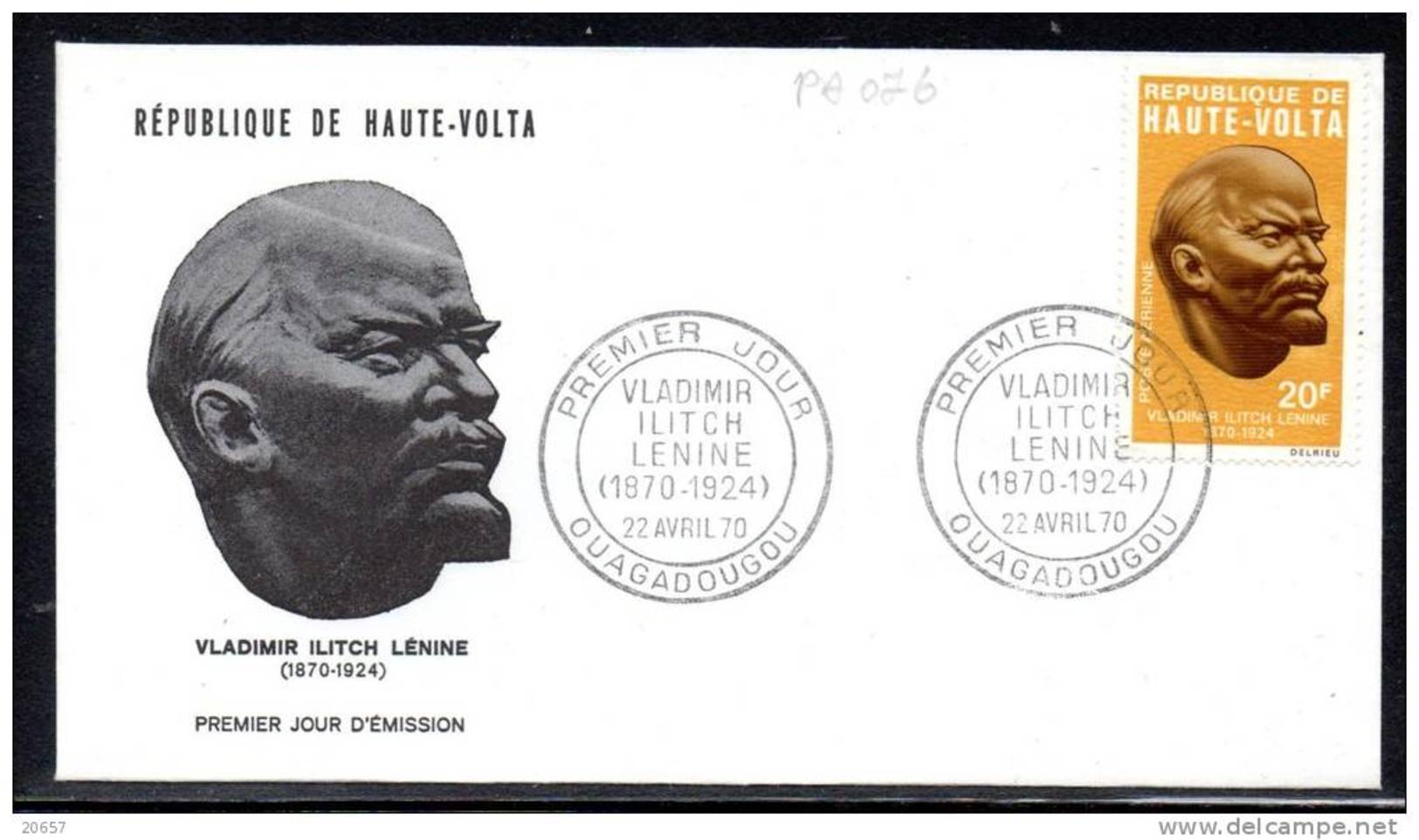 Haute-Volta A 076 Et 77 , 2 Fdcs Vladimir Ilitch Lénine , URSS - Lenin