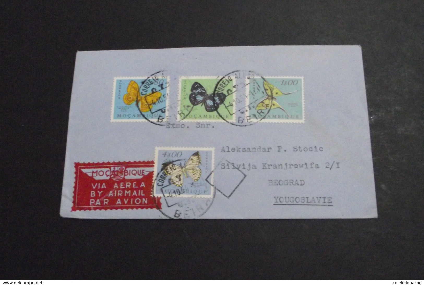 Beira Mocambique-Belgrade Yugoslavia Airmail 2 1954. - Luftpost