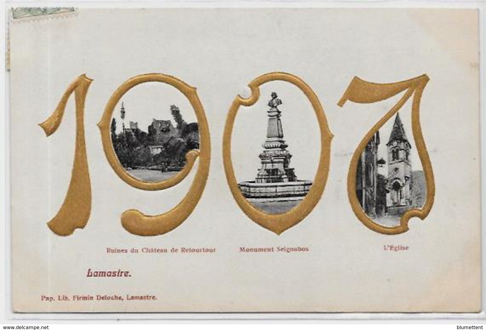 CPA LAMASTRE Ardèche Circulé Année Gaufré 1907 - Lamastre