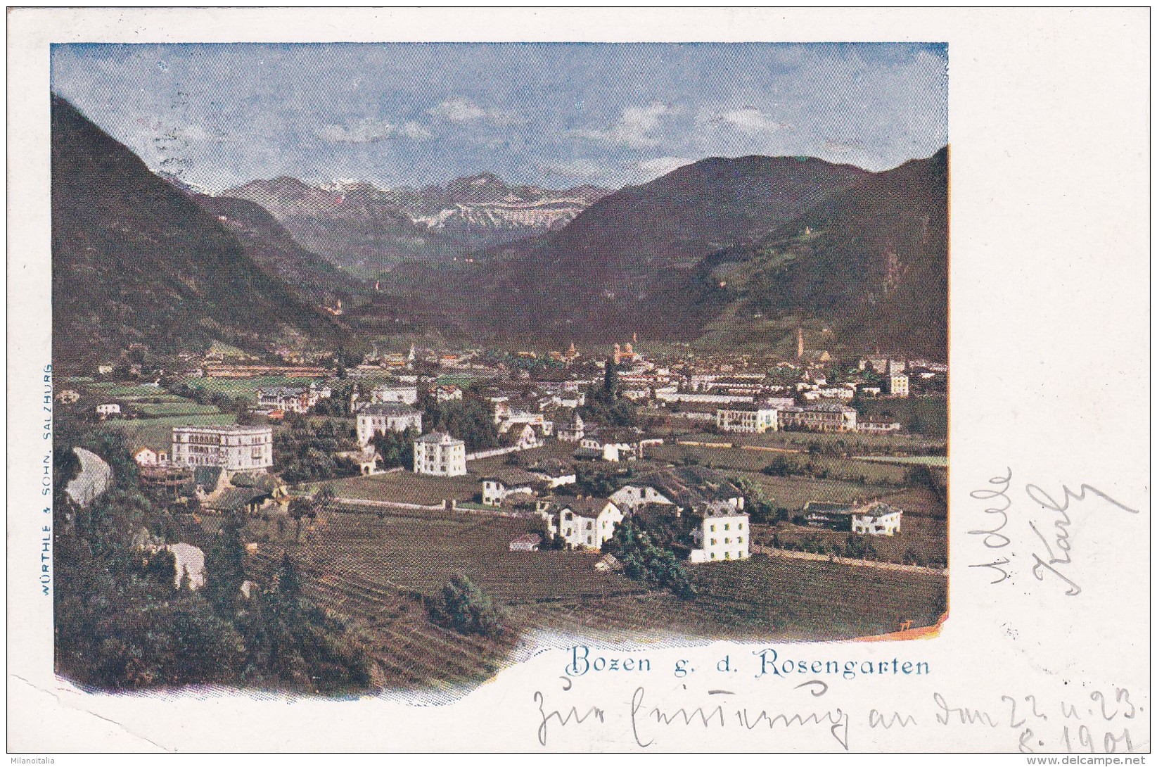 Bozen Gegen Den Rosengarten * 22. VIII. 1901 - Bolzano