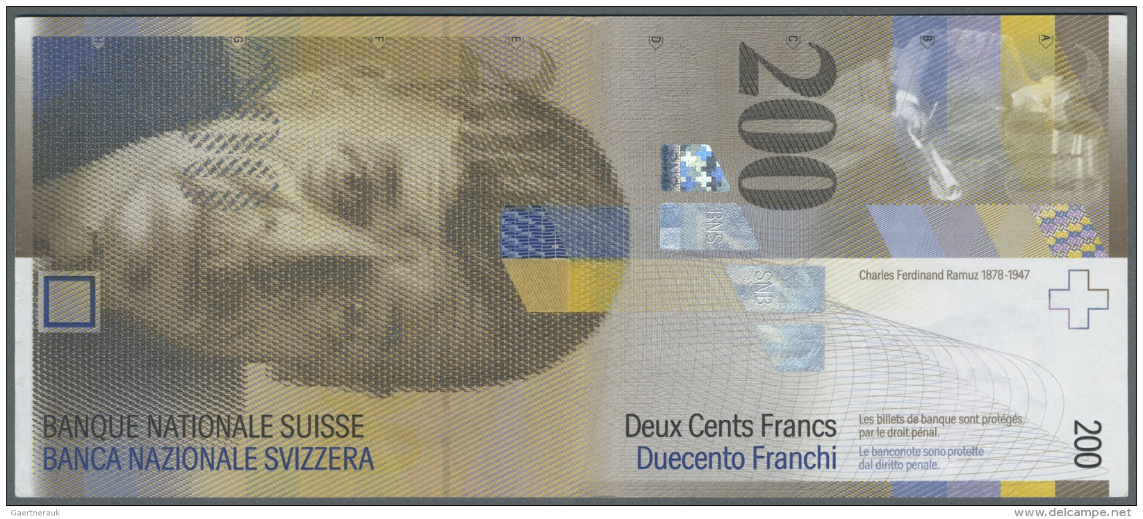 Switzerland / Schweiz: 200 Franken ND(2003-08) P. 73c In Condition: AUNC. - Svizzera