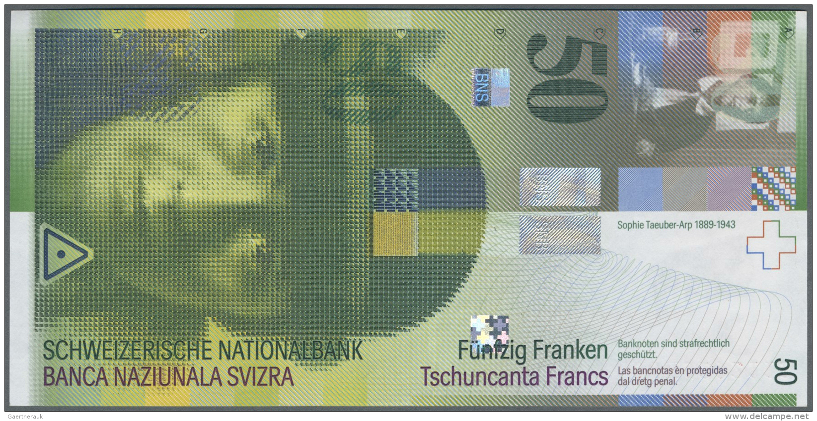 Switzerland / Schweiz: 50 Franken ND(2003-08) P. 71c In Condition: UNC. - Svizzera