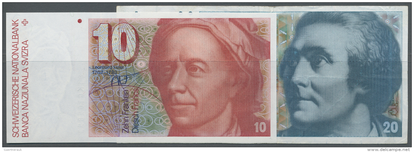 Switzerland / Schweiz: Set Of 2 Notes Containing 10 And 20 Franken ND(1981-92) P. 53, 55, The First In UNC, The Second I - Suisse