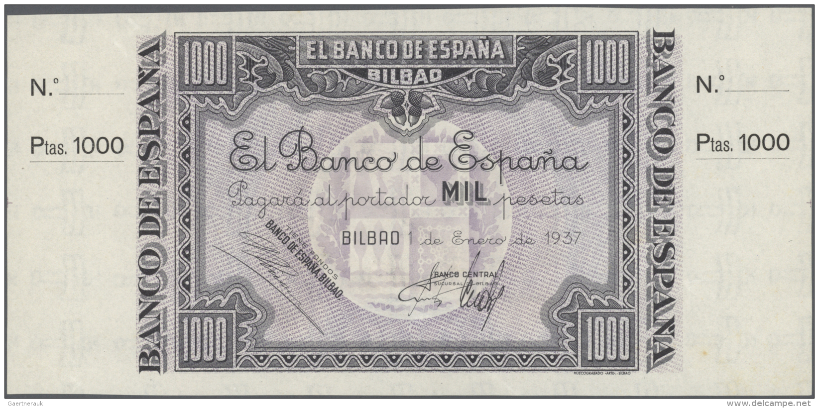 Spain / Spanien: 1000 Pesetas 1937 P. 567 In Condition: AUNC To XF+. - Autres & Non Classés