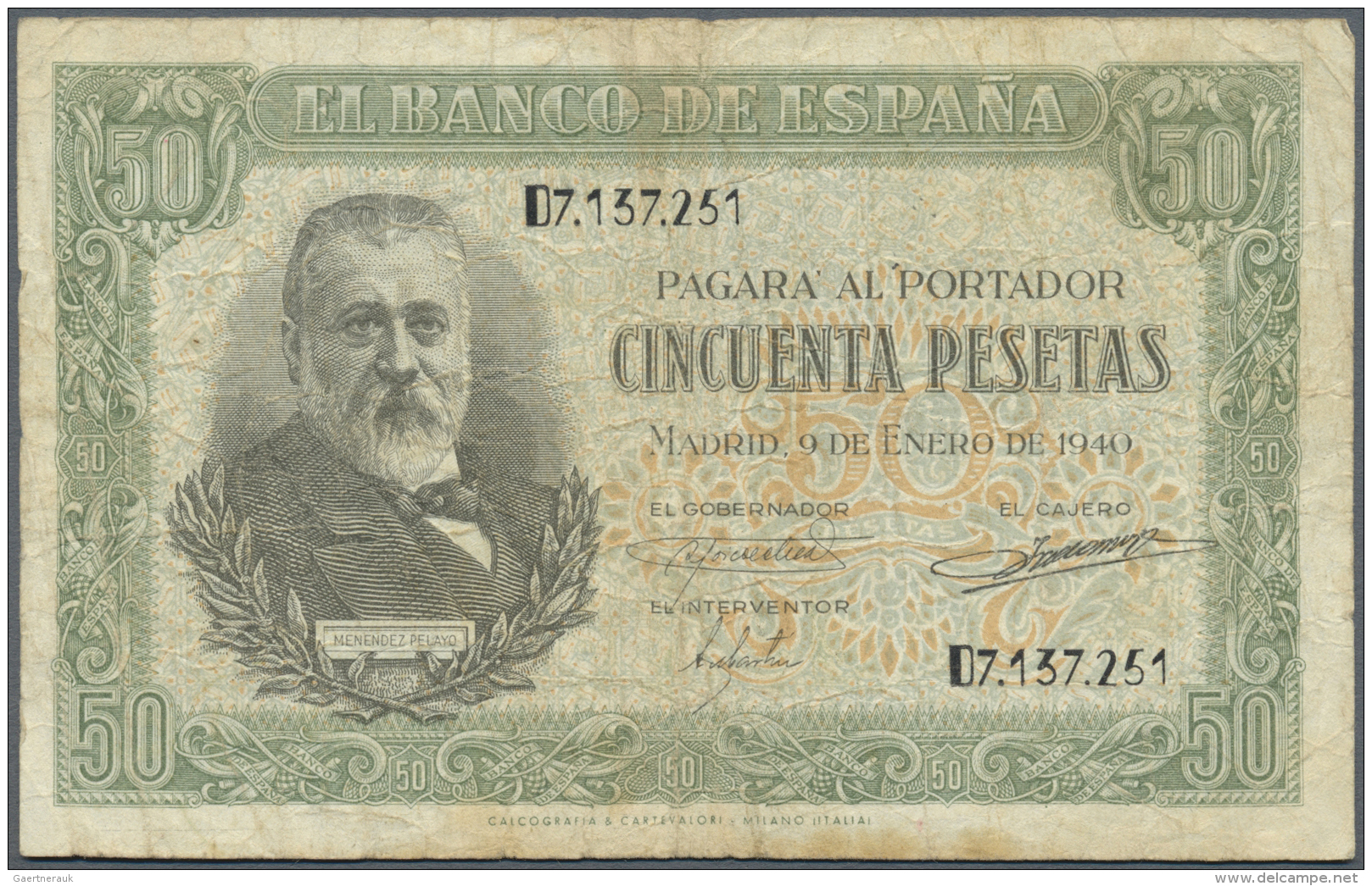 Spain / Spanien: Set Of 2 Notes Containing 50 Pesetas 1940 P. 117a (F-) And 100 Pesetas 1940 P. 118a (F-). (2 Pcs) - Autres & Non Classés