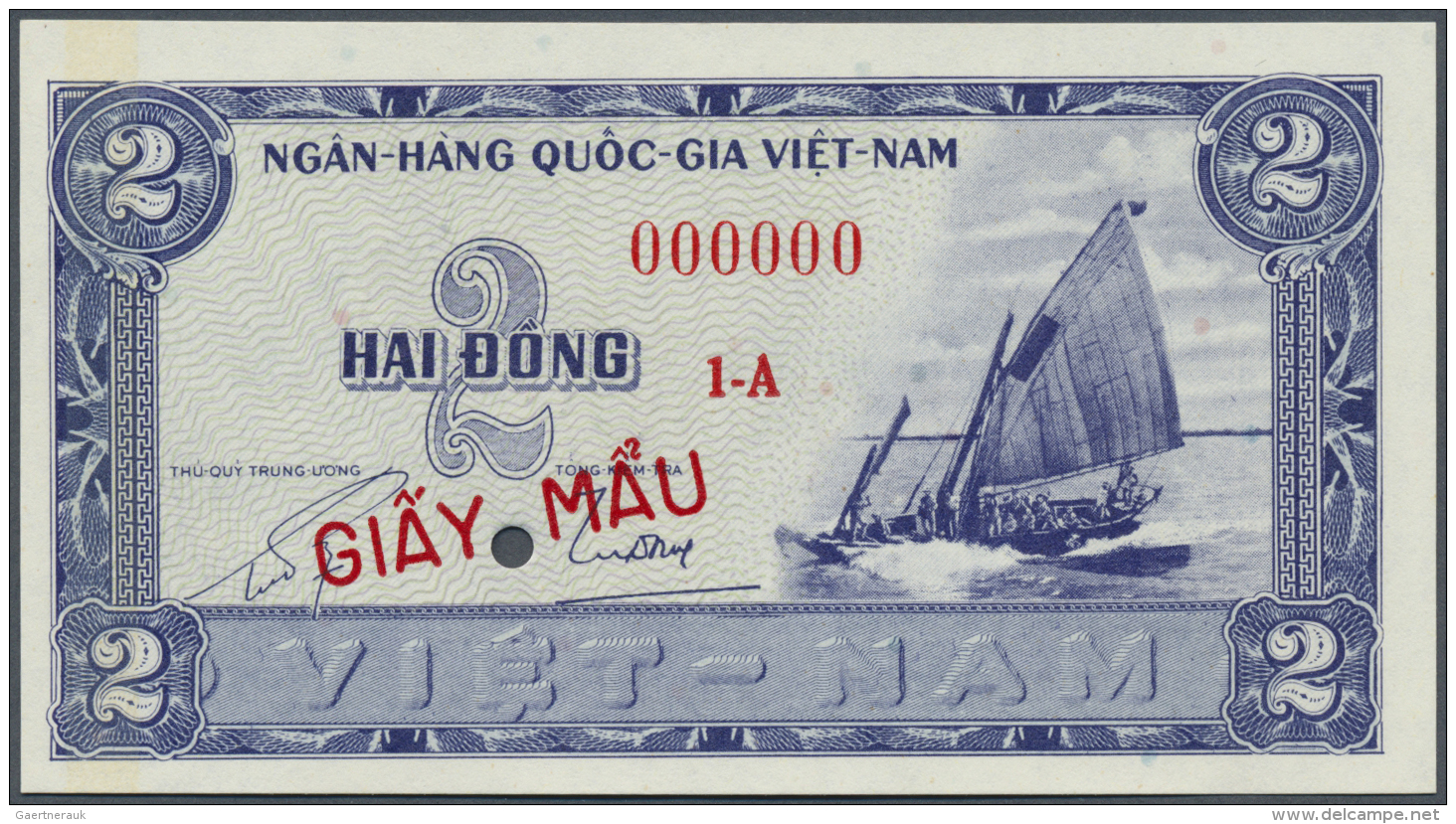 South Vietnam / S&uuml;d Vietnam: 2 Dong ND Specimen P. 12s, In Condition: AUNC. - Viêt-Nam