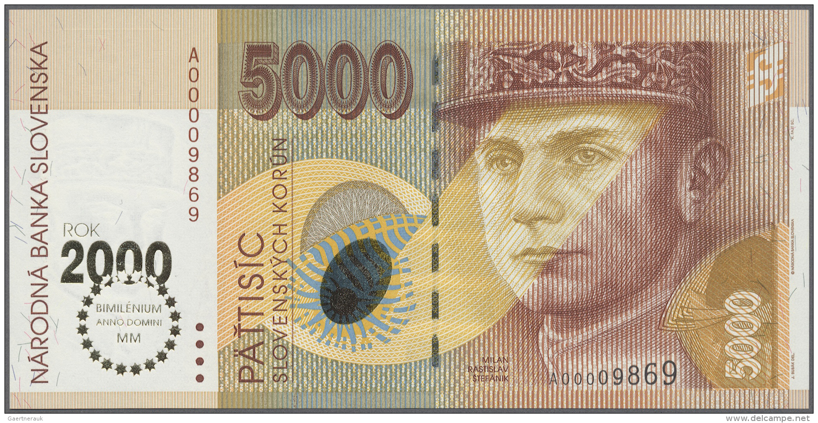 Slovakia / Slovakei: 5000 Korun 1995 P. 40 In Condition: UNC. - Slovaquie