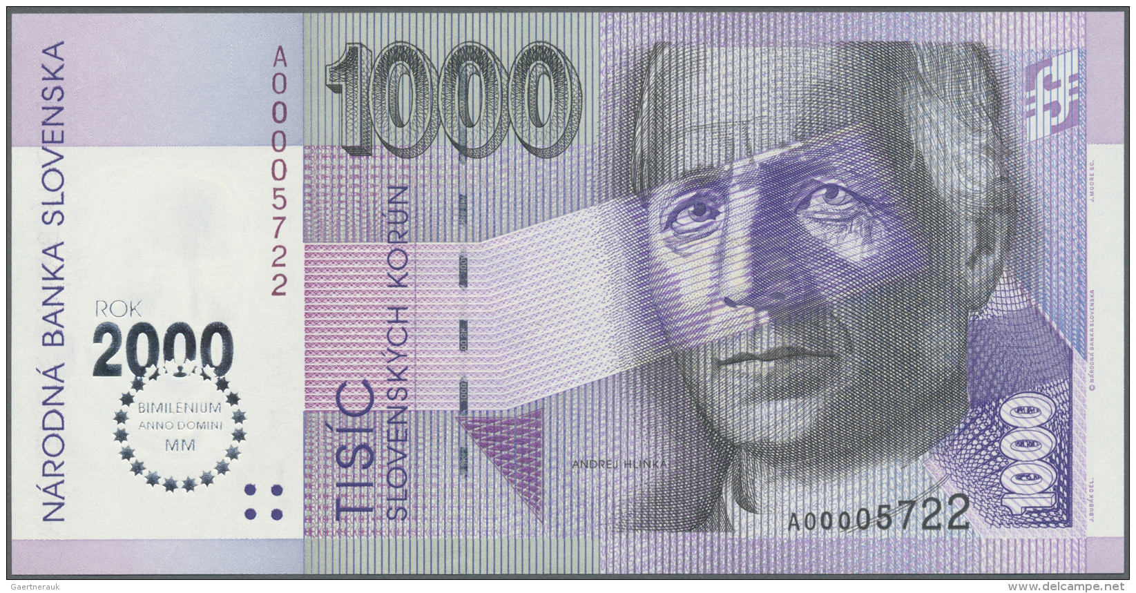 Slovakia / Slovakei: 1000 Korun 1993 P. 39 In Condition: UNC. - Slovaquie