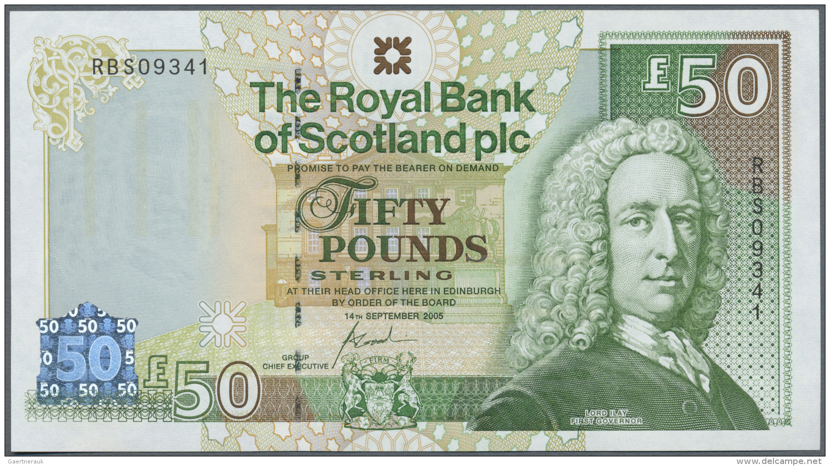 Scotland / Schottland: The Royal Bank Of Scotland PLC 50 Pounds 2005 P. 366 With Only A Light Corner Fold At Upper Left, - Autres & Non Classés