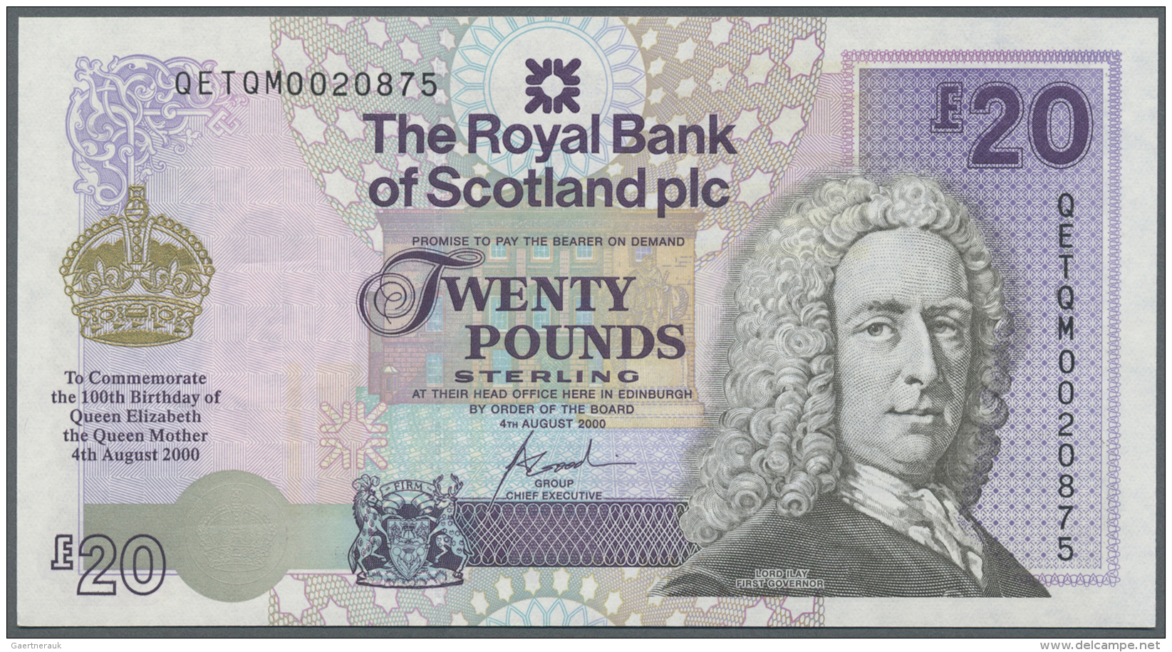 Scotland / Schottland: The Royal Bank Of Scotland Plc 20 Pounds 2000 P. 361 In Condition: AUNC. - Autres & Non Classés