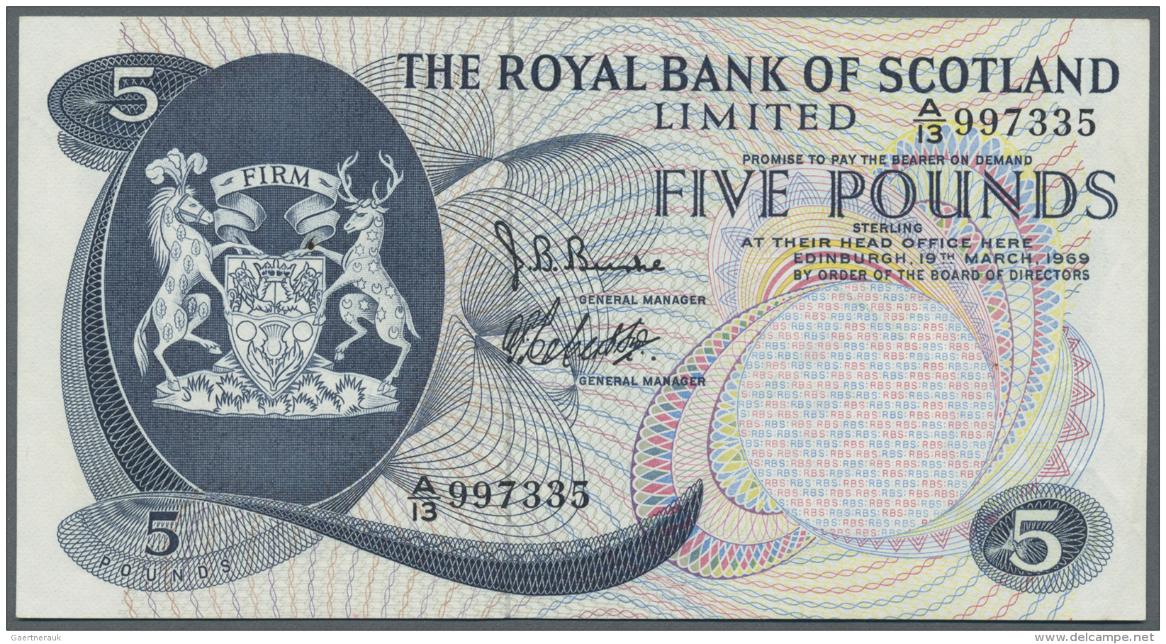 Scotland / Schottland: The Royal Bank Of Scotland Ltd. 5 Pounds 196 P. 330 In Condition: XF-. - Autres & Non Classés