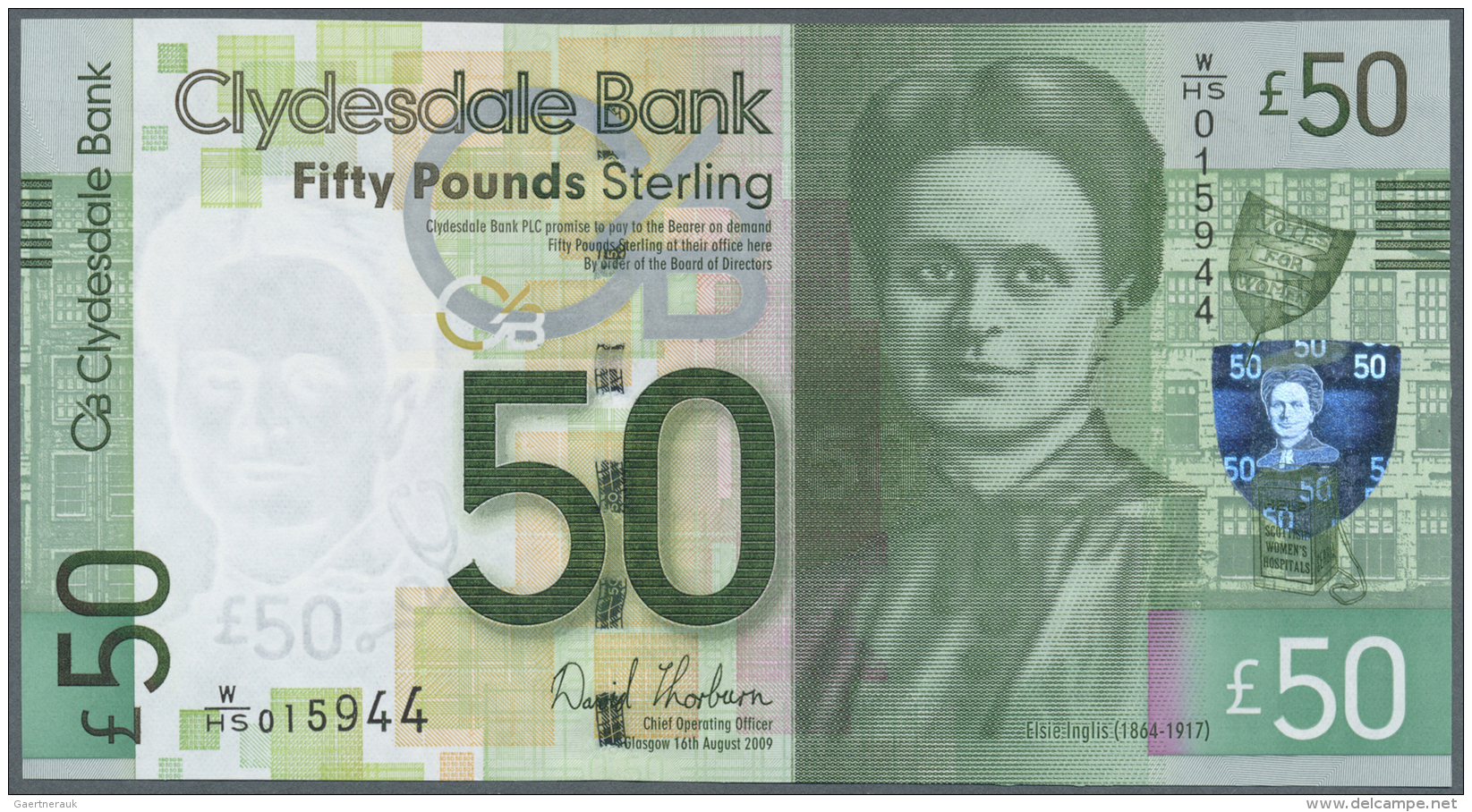 Scotland / Schottland: Clydesdale Bank PLC 50 Pounds 2209 P. 229L, In Crisp Original Condition: UNC. - Autres & Non Classés