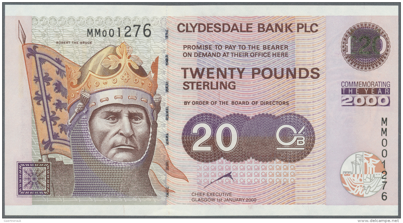 Scotland / Schottland: Clydesdale Bank Plc 20 Pounds 2000 P. 229B In Condition: UNC. - Autres & Non Classés
