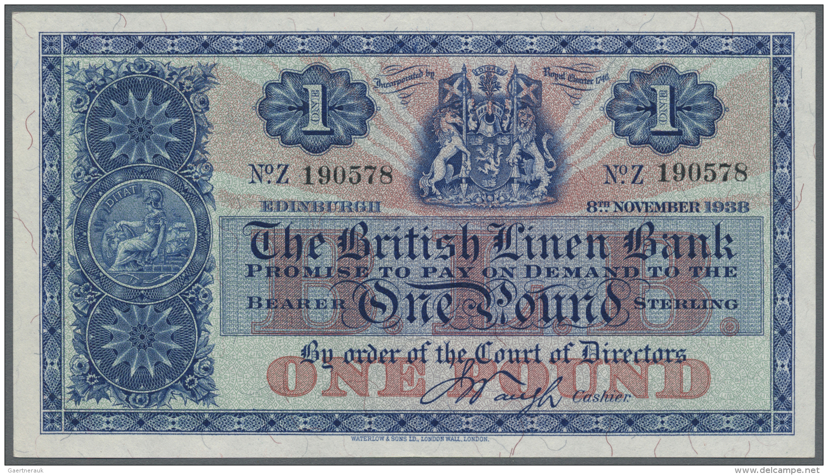 Scotland / Schottland: 1 Pound 1938, P.157a In UNC - Autres & Non Classés