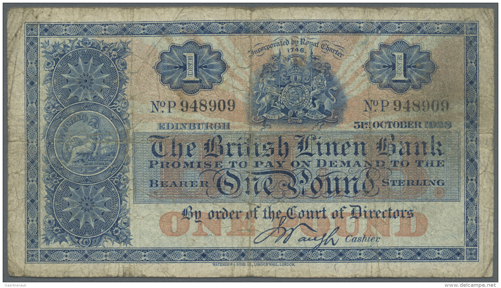 Scotland / Schottland: 1 Pound 1928, P.156 In F- - Autres & Non Classés