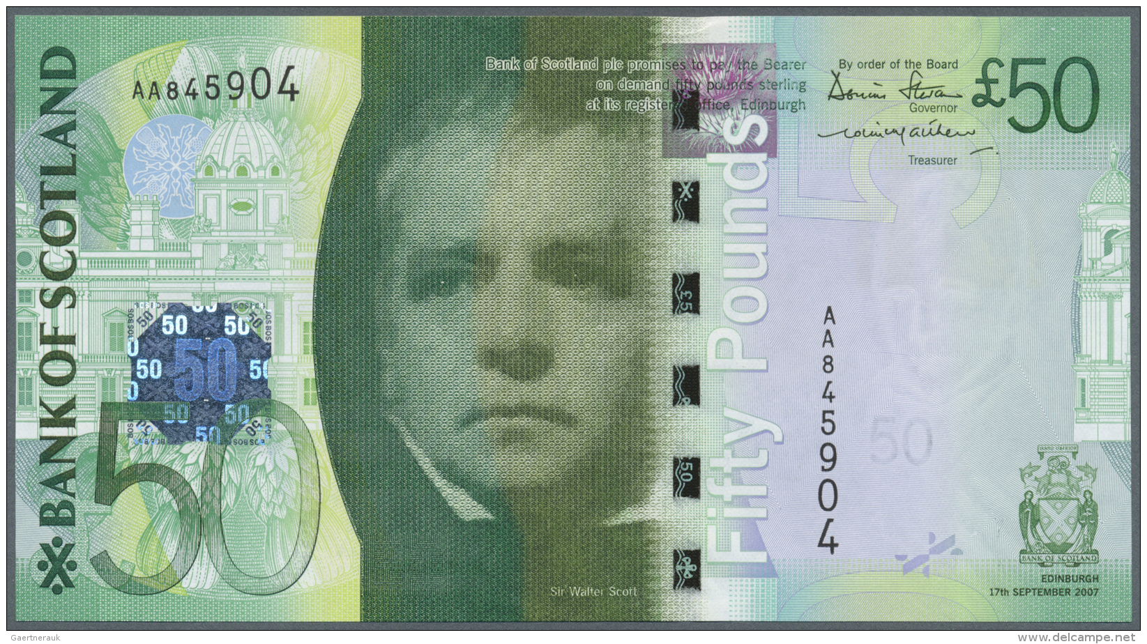 Scotland / Schottland: Bank Of Scotland 50 Pounds 2007 P. 127a In Crisp Original Condition: UNC. - Autres & Non Classés