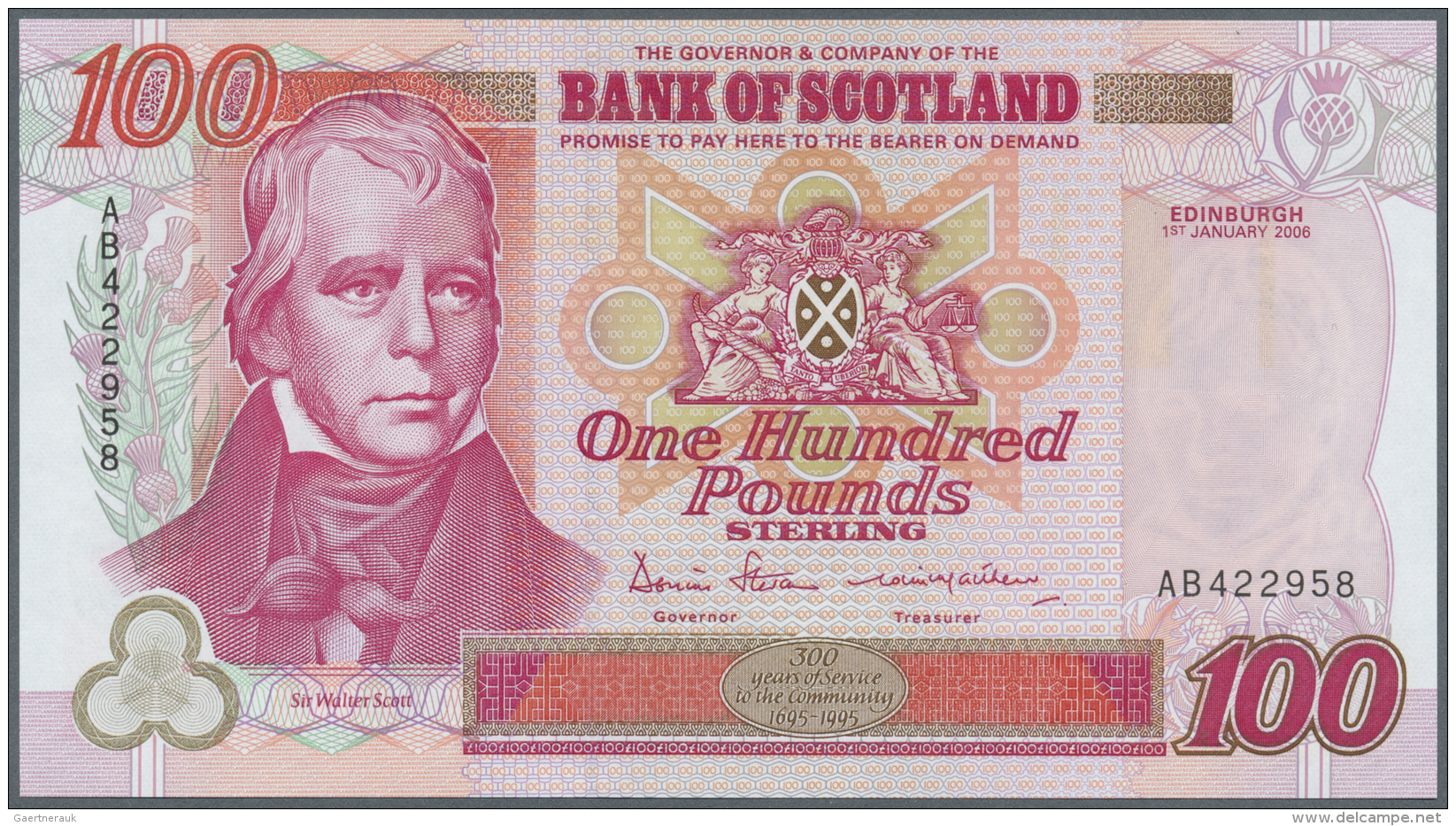 Scotland / Schottland: Bank Of Scotland 100 Pounds 2006 P. 123e, In Crisp Original Condition: UNC. - Autres & Non Classés