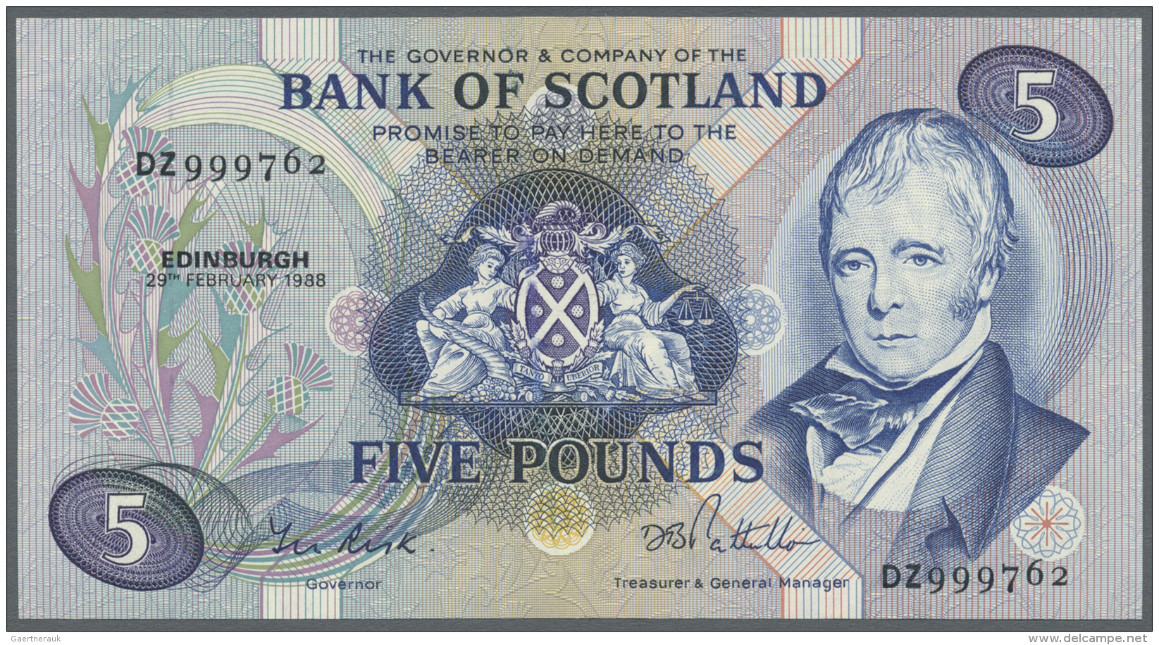 Scotland / Schottland: 5 Pounds 1988, P.112f In UNC - Autres & Non Classés