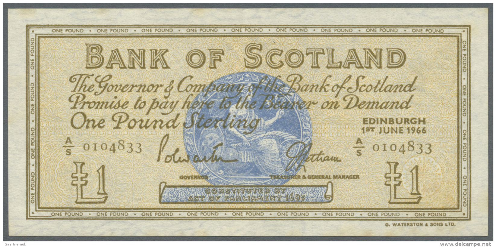 Scotland / Schottland: 1 Pound 1966, P.105a In XF - Autres & Non Classés