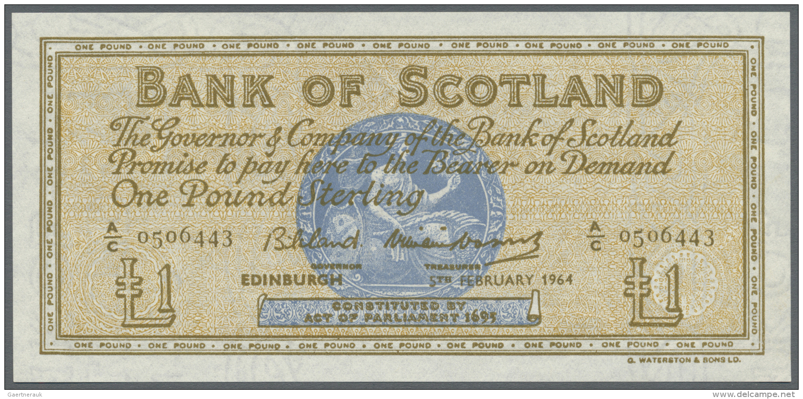 Scotland / Schottland: 1 Pound 1964, P.102a In AUNC Condition - Altri & Non Classificati
