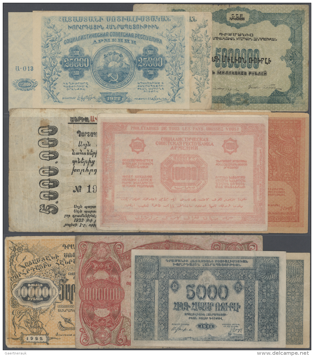 Russia / Russland: Set Of 10 Notes Containing 2x 5000 Rubles 1921 P. S679 (VF And F+), 2x 10.000 Rubles 1921 P. S680a,b - Russie