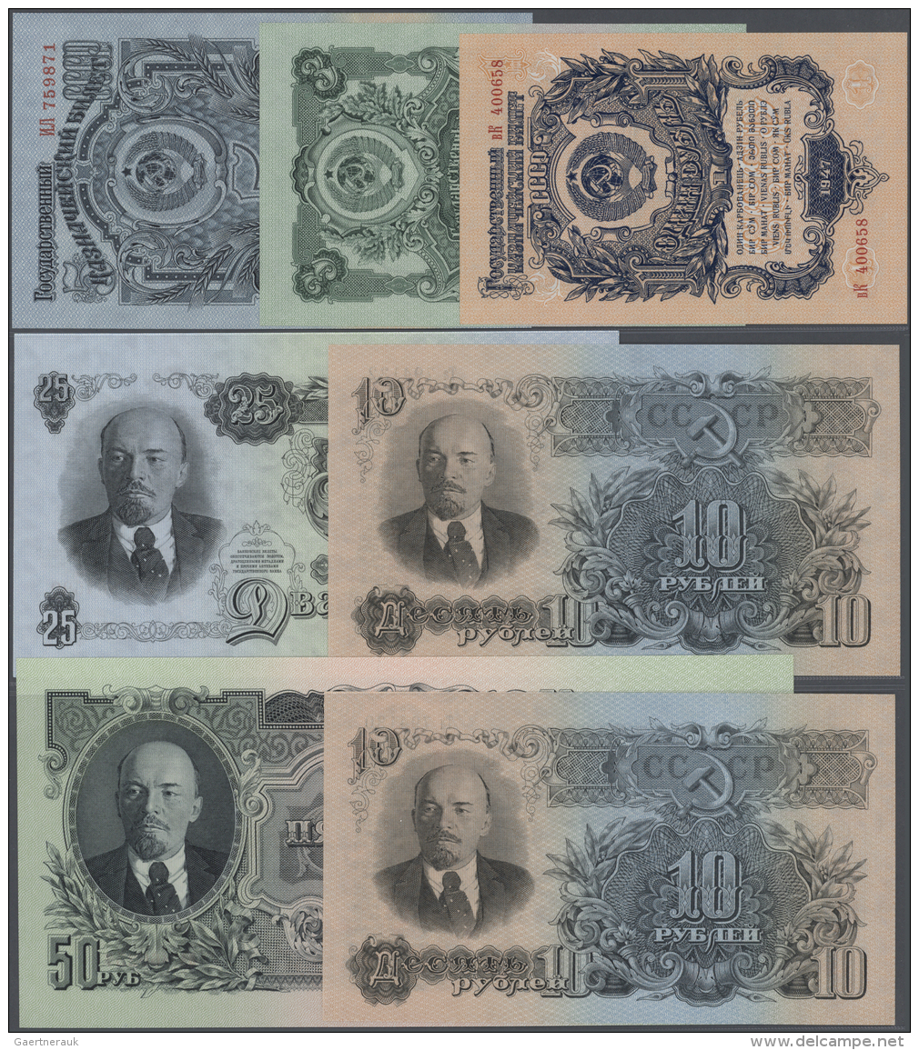 Russia / Russland: Very Nice Set With 9 Banknotes Of The 1947 Issue Containing 1, 3, 5, 2 X 10, 25, 50 And 2 X 100 Ruble - Russie