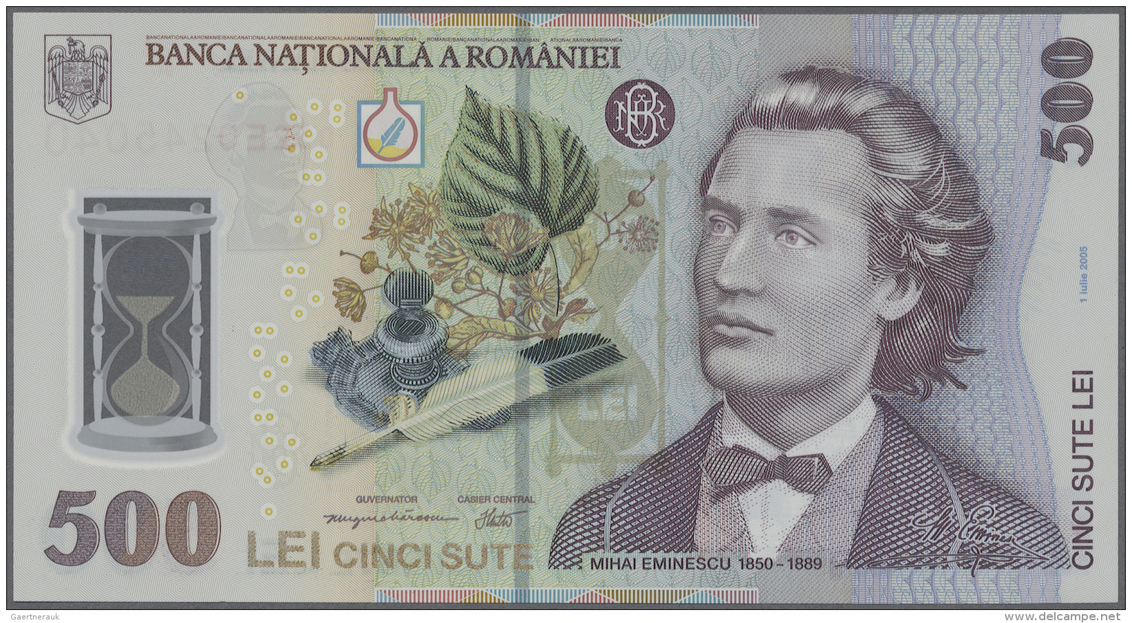 Romania / Rum&auml;nien: 500 Lei 2005 P. 123 Polymer Issue In Condition: UNC. - Romania