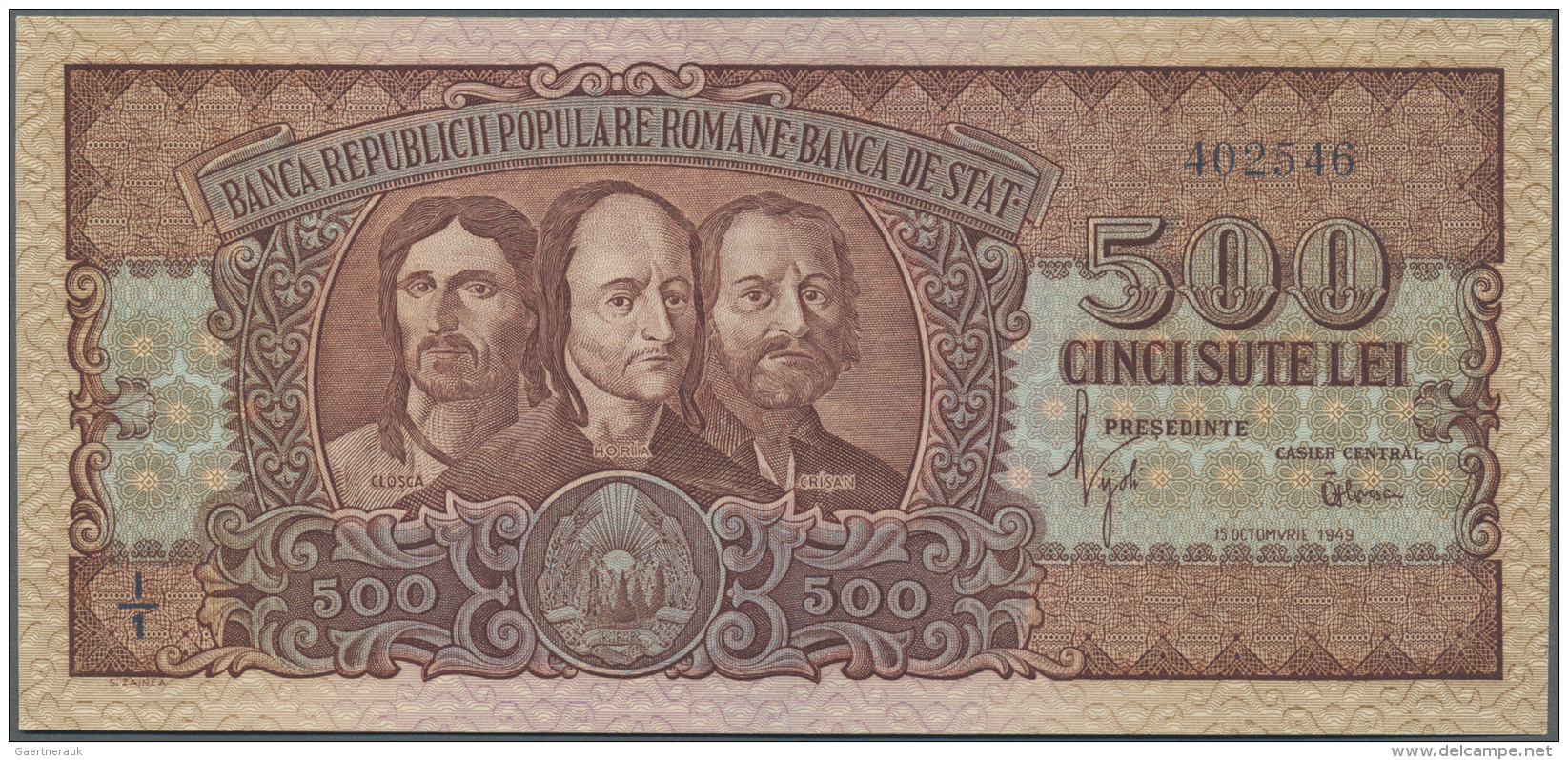 Romania / Rum&auml;nien: 500 Lei 1949 P. 86a In Condition: UNC. - Romania