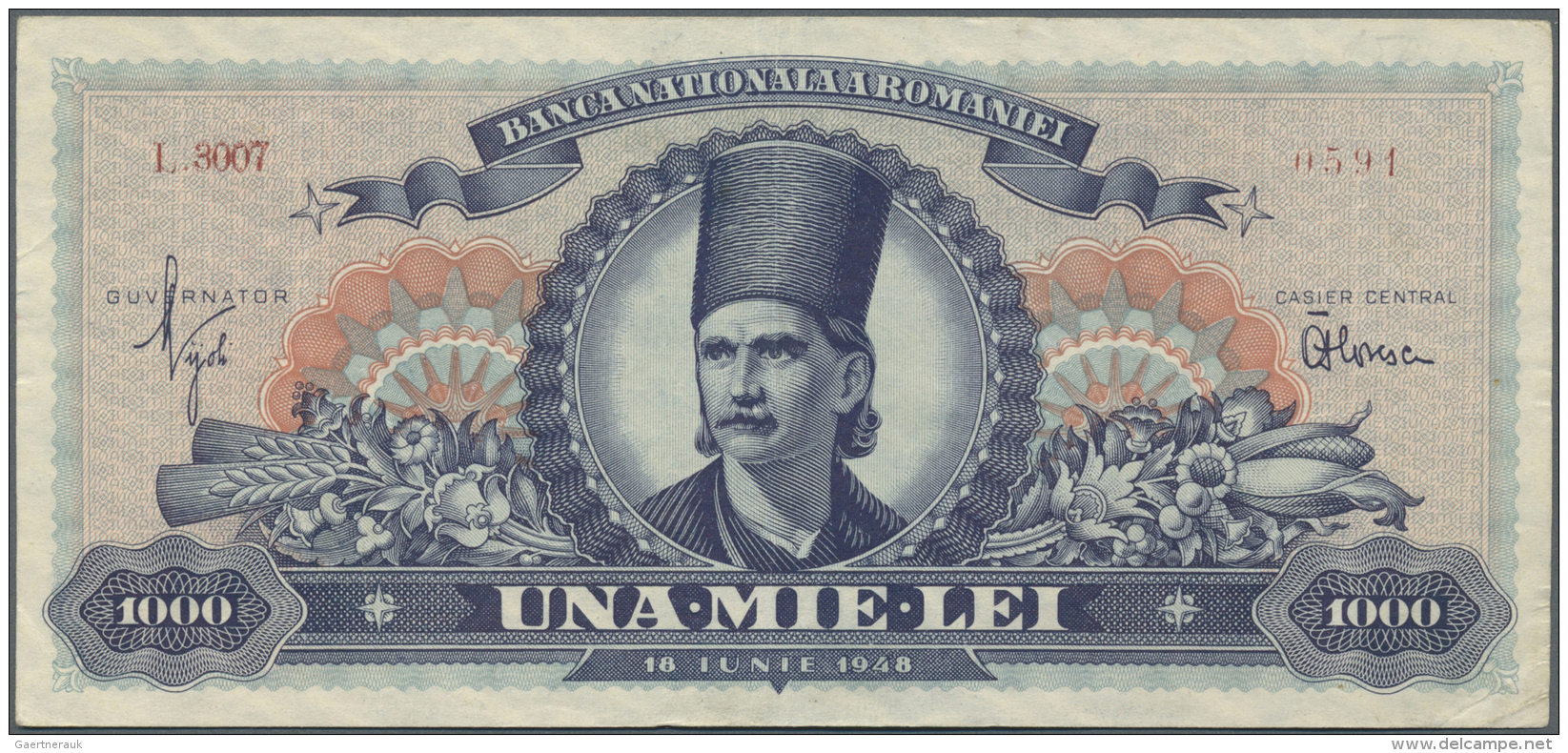 Romania / Rum&auml;nien: 1000 Lei 1948 P. 85a In Condition: VF-. - Roumanie