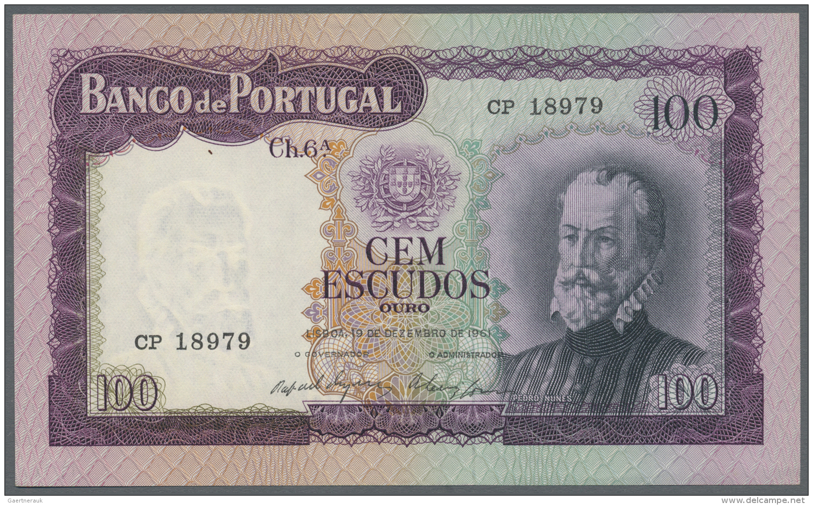 Portugal: 100 Escudos 1961 P. 165a In Condition: XF. - Portugal