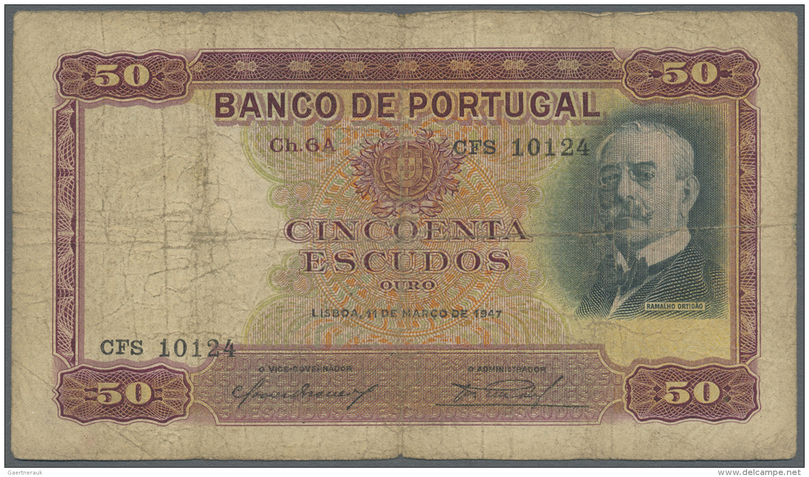 Portugal: 50 Escudos 1947 P. 154 In Condition: VG. - Portogallo