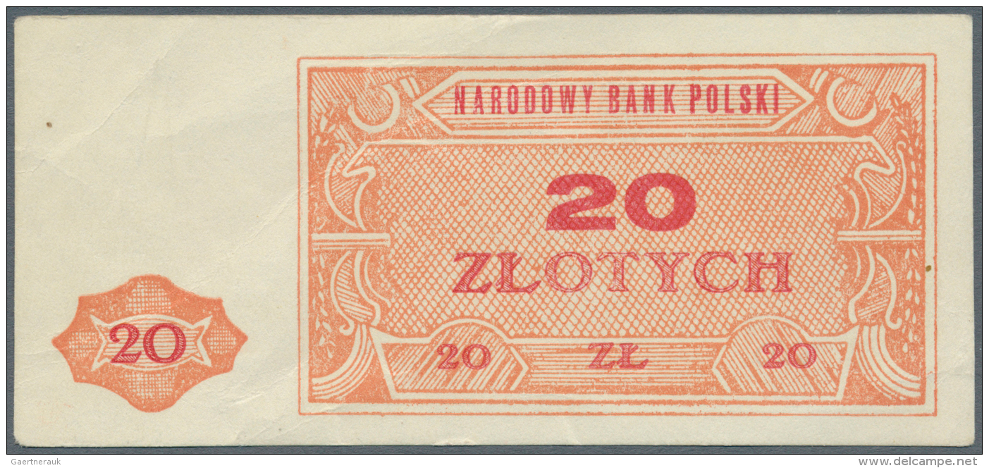 Poland / Polen: Narodowy Bank Polski 20 Zlotych ND(1948), P.NL, Not Issued Essay, Printed On Normal Paper In Used Condit - Pologne