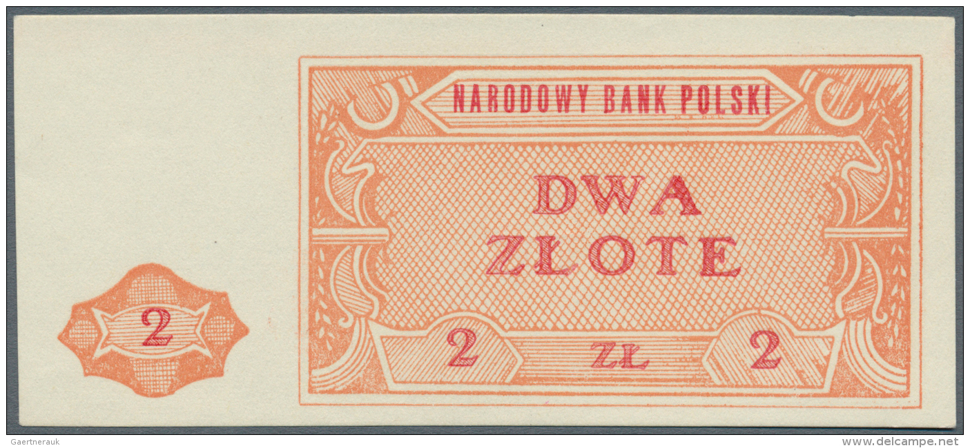 Poland / Polen: Narodowy Bank Polski 2 Zlote ND(1948), P.NL, Not Issued Essay, Printed On Normal Paper In UNC Condition. - Pologne