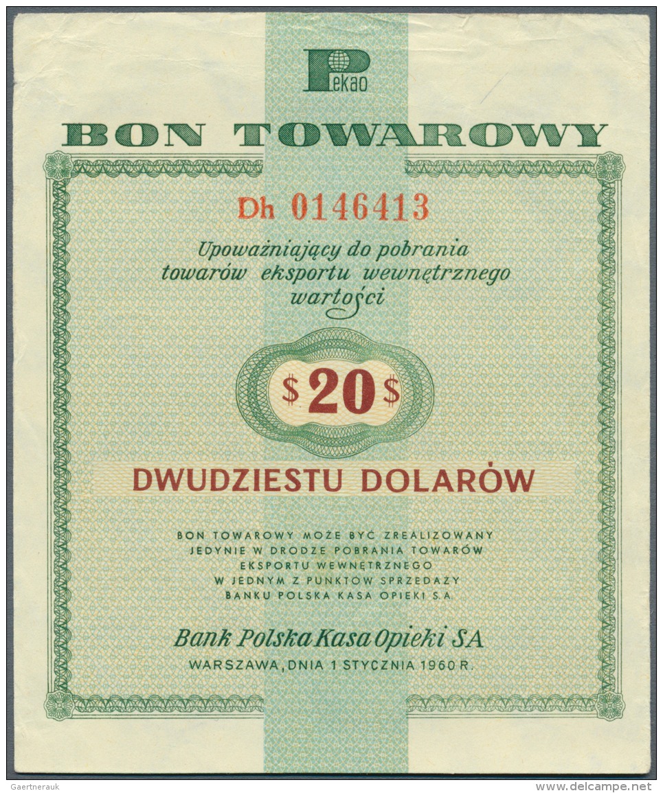 Poland / Polen: Bon Towarowy 20 Dollars 1960, P.FX18, Nice Used Condition With Small Folds And Creases At Upper Margin. - Pologne