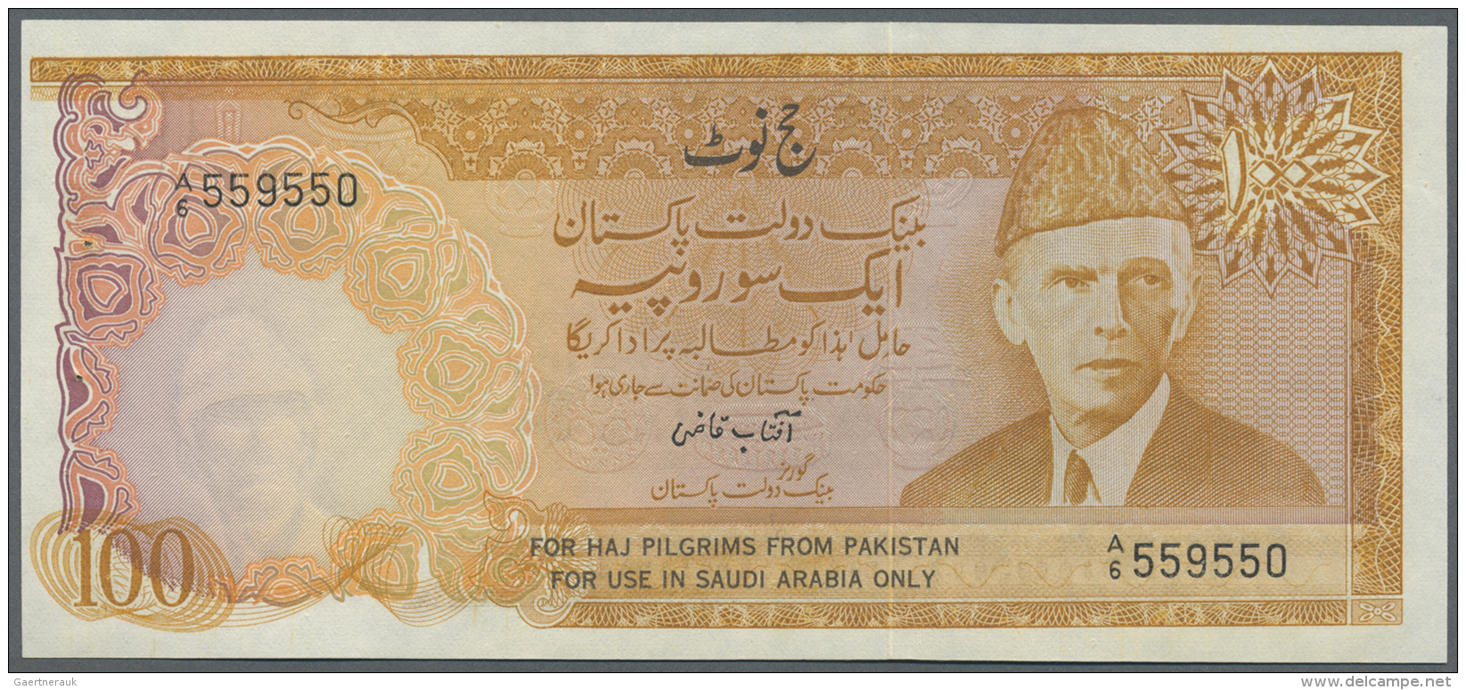 Pakistan: 100 Rupees ND P. R7, Haj Pilgrim Issue, 2 Pinholes In Paper, Unfolded, Light Handling In Paper, Condition: AUN - Pakistan