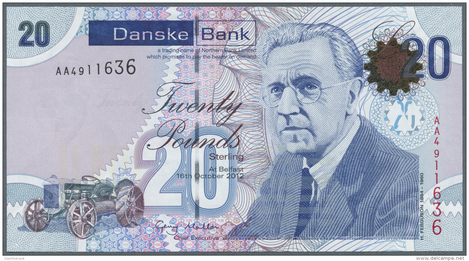 Northern Ireland / Nordirland: Set Of 2 Notes 10 And 20 Pounds 2012/13 "Danske Bank", Both Notes In Condition: UNC. (2 P - Autres & Non Classés