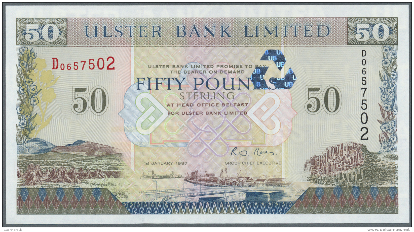 Northern Ireland / Nordirland: 50 Pounds 1997 P. 338, Ulster Bank Limited, In Condition: UNC. - Autres & Non Classés