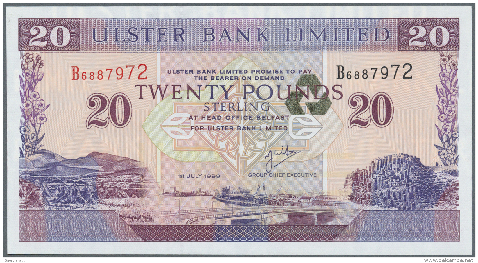 Northern Ireland / Nordirland: 20 Pounds 1999 P. 337b, Ulster Bank Limited, In Condition: UNC. - Autres & Non Classés