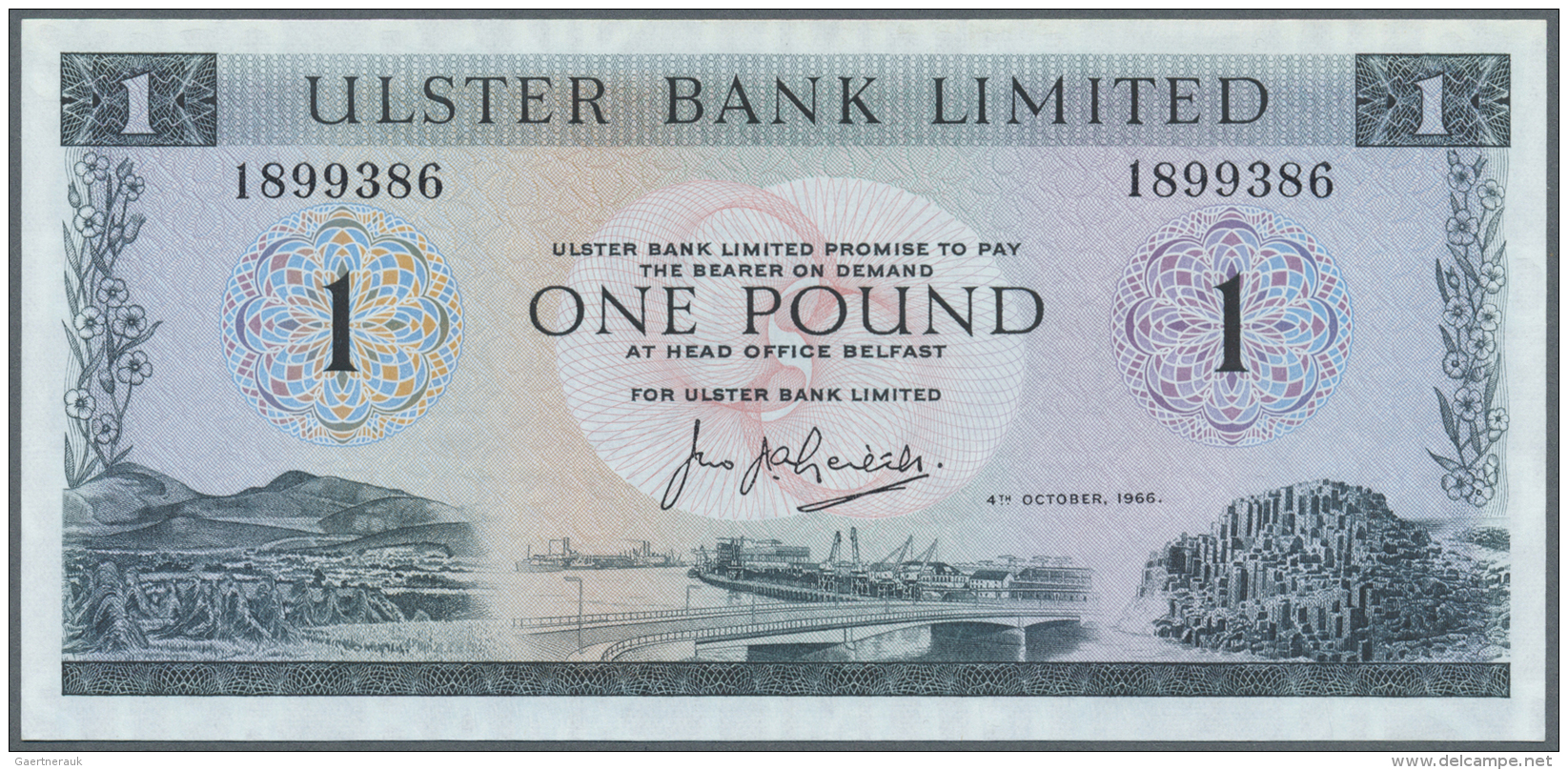 Northern Ireland / Nordirland: Set Of 2 Notes 1 Pound 1966 P. 321a And 1 Pound 1973 P. 325b, Both In UNC Condition. (2 P - Autres & Non Classés