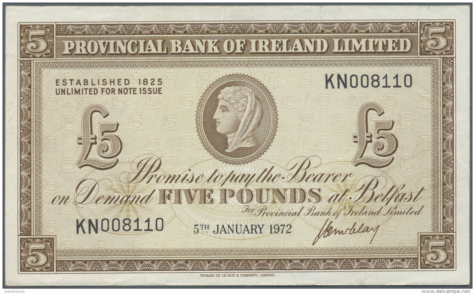 Northern Ireland / Nordirland: 5 Pounds 1972 P. 246 In Condition: VF-. - Autres & Non Classés