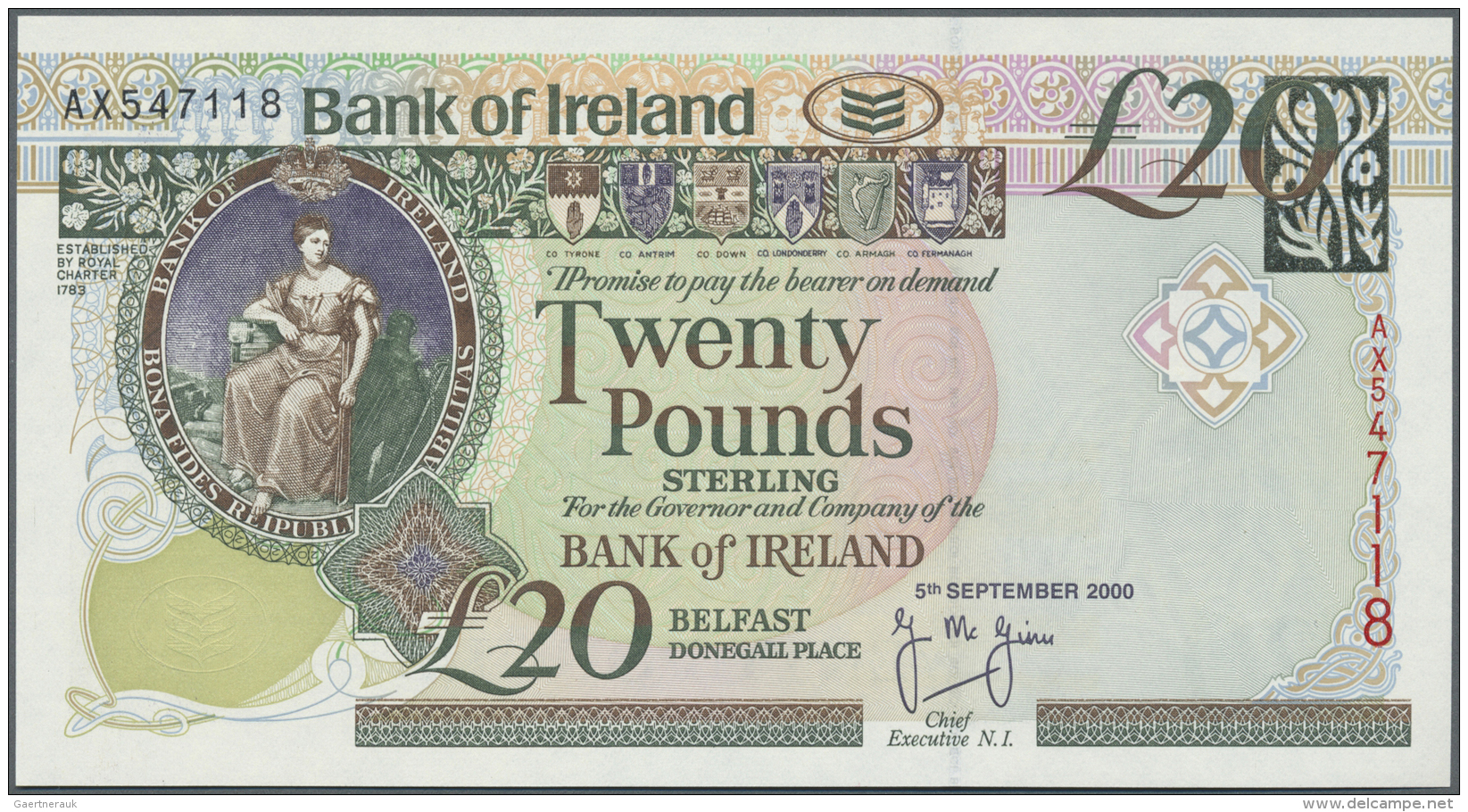 Northern Ireland / Nordirland: 20 Pounds 2000 P. 76c In Condition: UNC. - Altri & Non Classificati