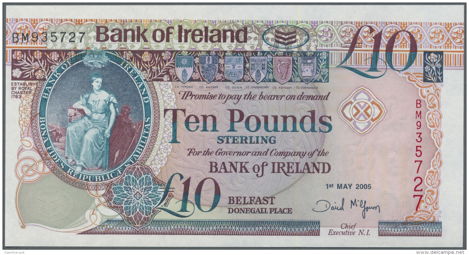 Northern Ireland / Nordirland: 10 Pounds 2005 P. 75d In Condition: UNC. - Altri & Non Classificati