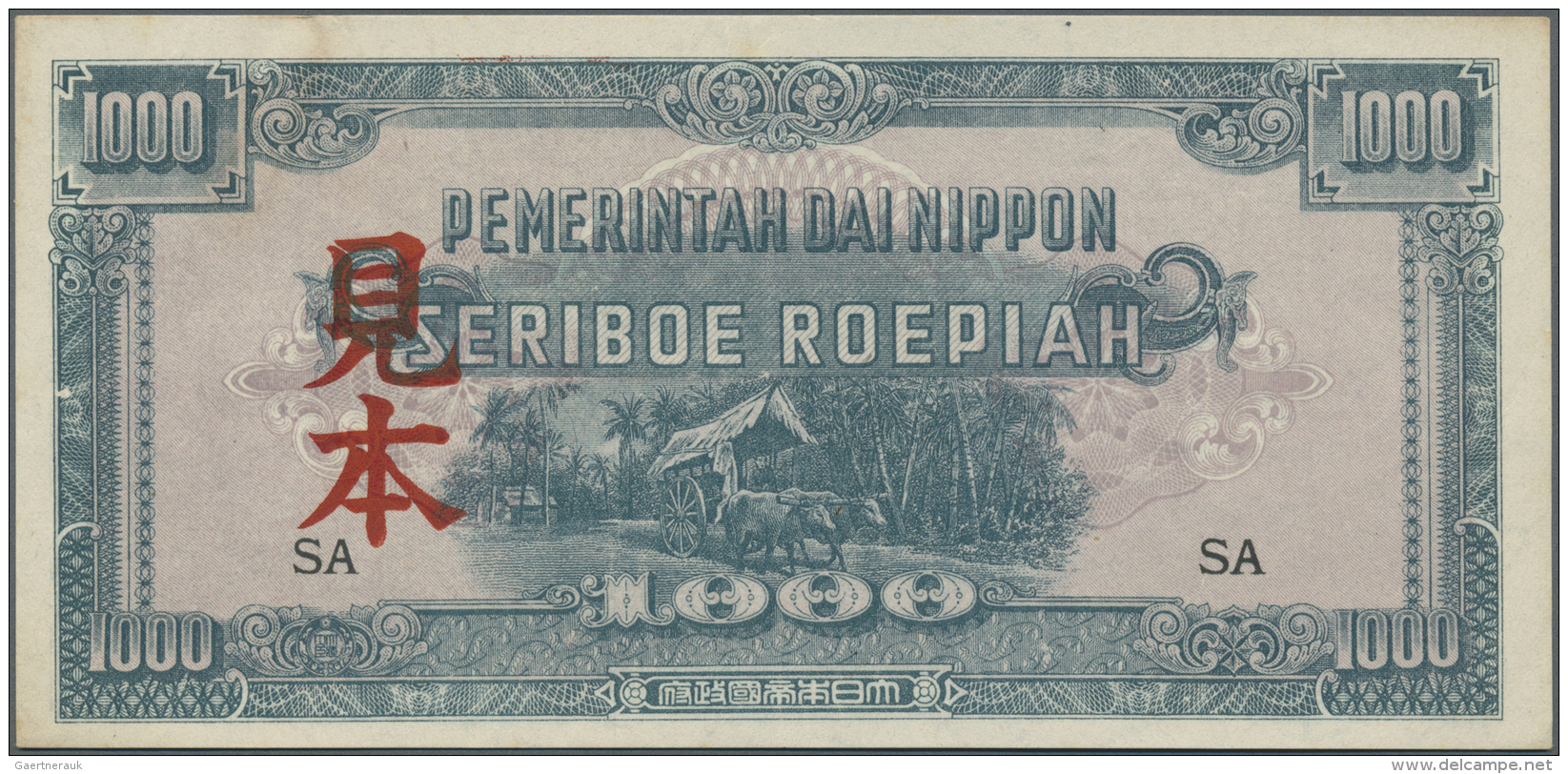 Netherlands Indies / Niederl&auml;ndisch Indien: 1000 Rupiah ND P. 127s, With Specimen Overprint, Rusty Trace Of Paper C - Indes Néerlandaises