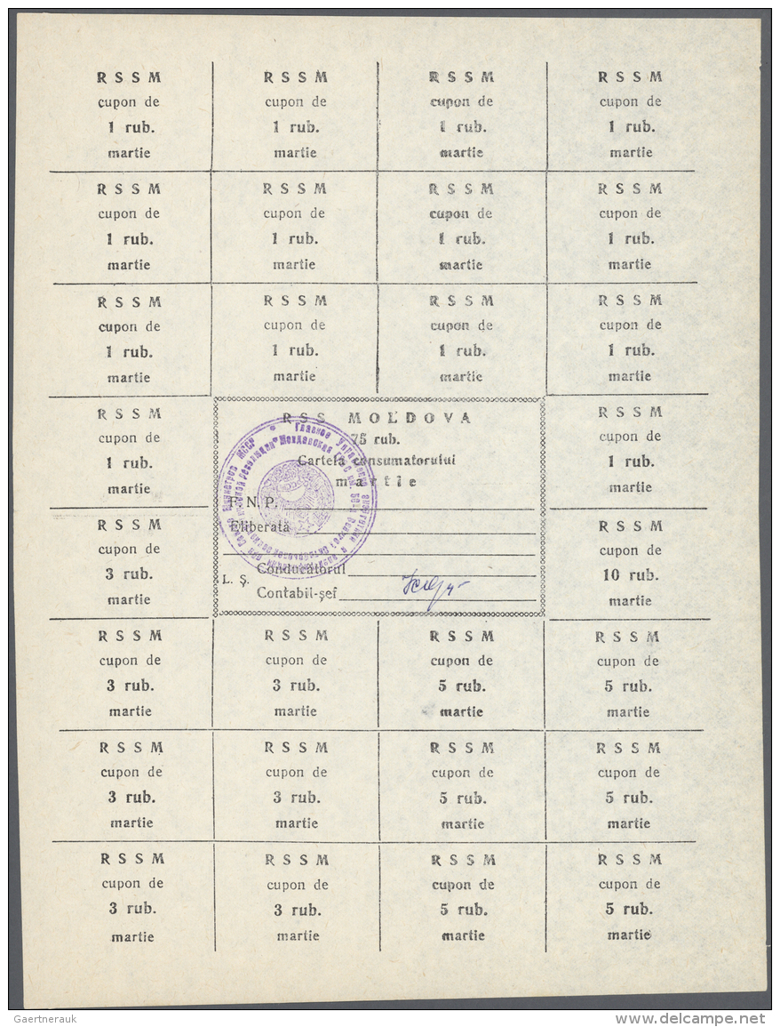 Moldova / Moldavien: Set With 6 Banknotes, Starting With 6 Of The Ruble Control Coupons From 1992 75, 20, 20, 50, 75 And - Altri – Europa