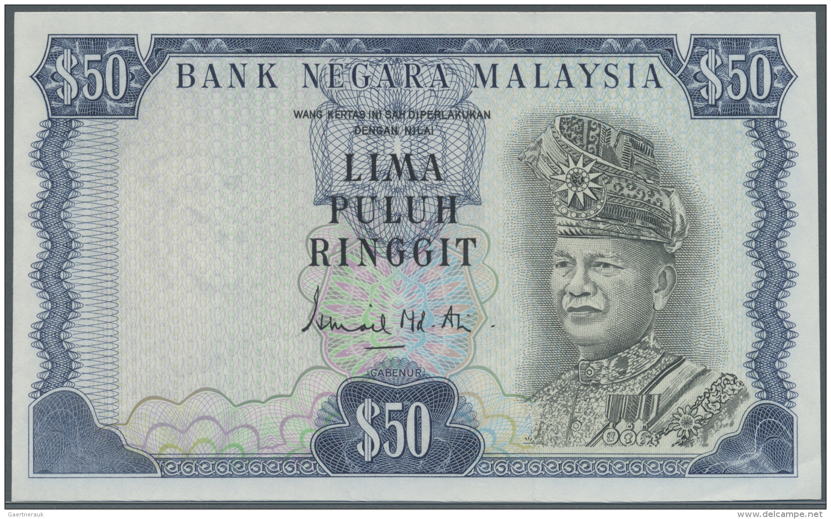 Malaysia: Very Rare Proof Print Of 50 Ringgit ND(1976 &amp; 1981) P. 16p, Printed Without Serial Numbers, Front And Back - Malaysie