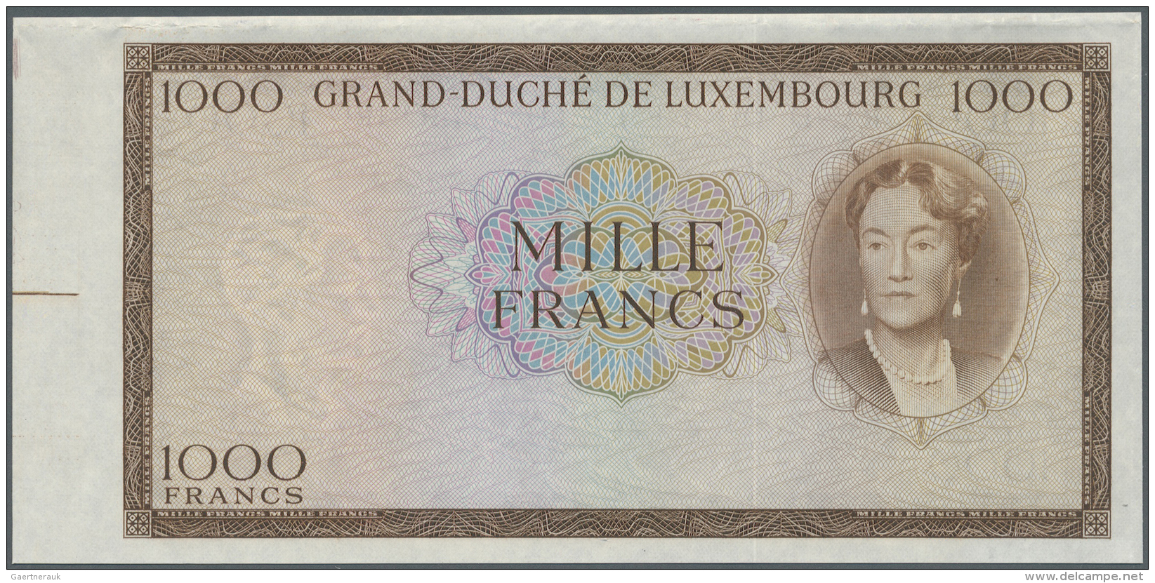 Luxembourg: Proof Of 1000 Francs ND P. 52B(p). This Banknote Was Planned As A Part Of The 1960s Series Of Banknotes For - Luxembourg