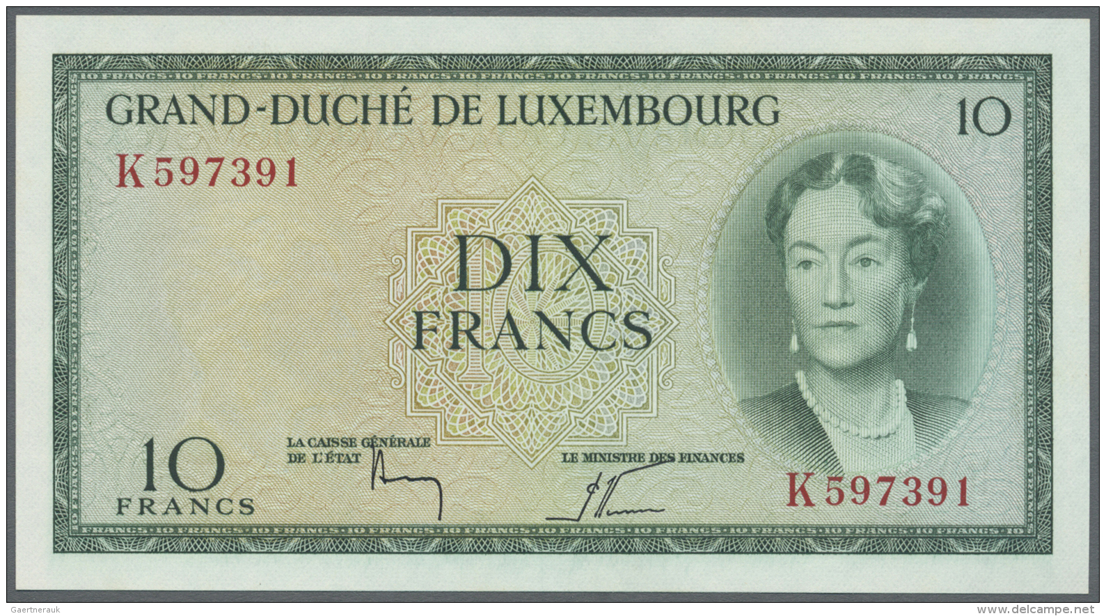 Luxembourg: 10 Francs ND(1954) P. 48a In Condition: UNC. - Luxembourg