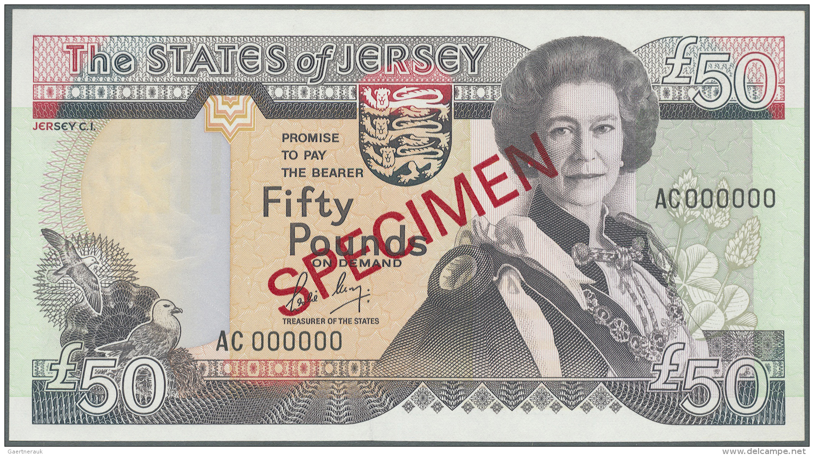 Jersey: 50 Pounds ND(1989) P. 19s Specimen In Great Crisp Original Condition: UNC. - Altri & Non Classificati