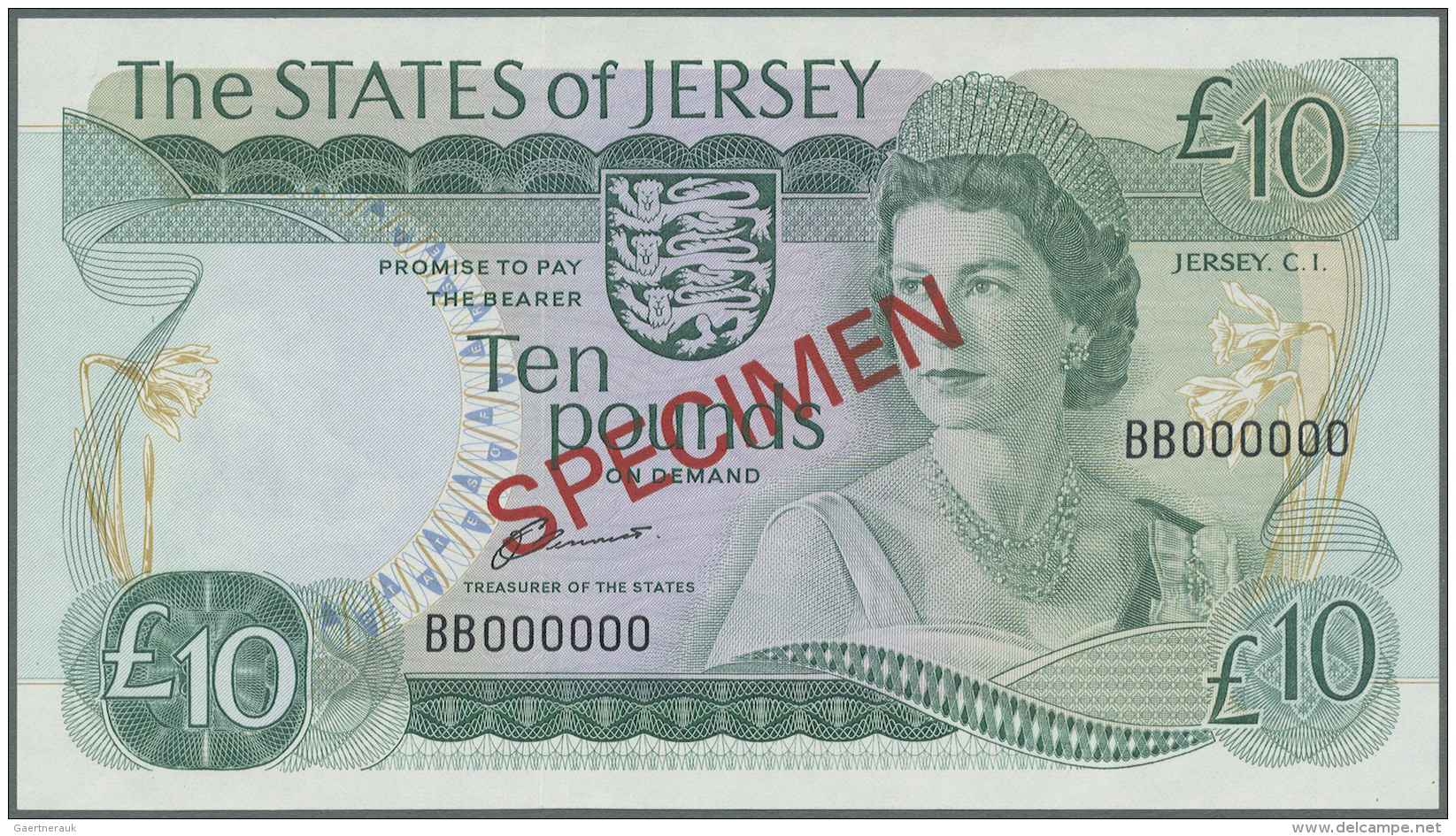 Jersey: 10 Pounds ND(1976-88) Specimen P. 13s In Great Crisp Original Condition: UNC. - Other & Unclassified