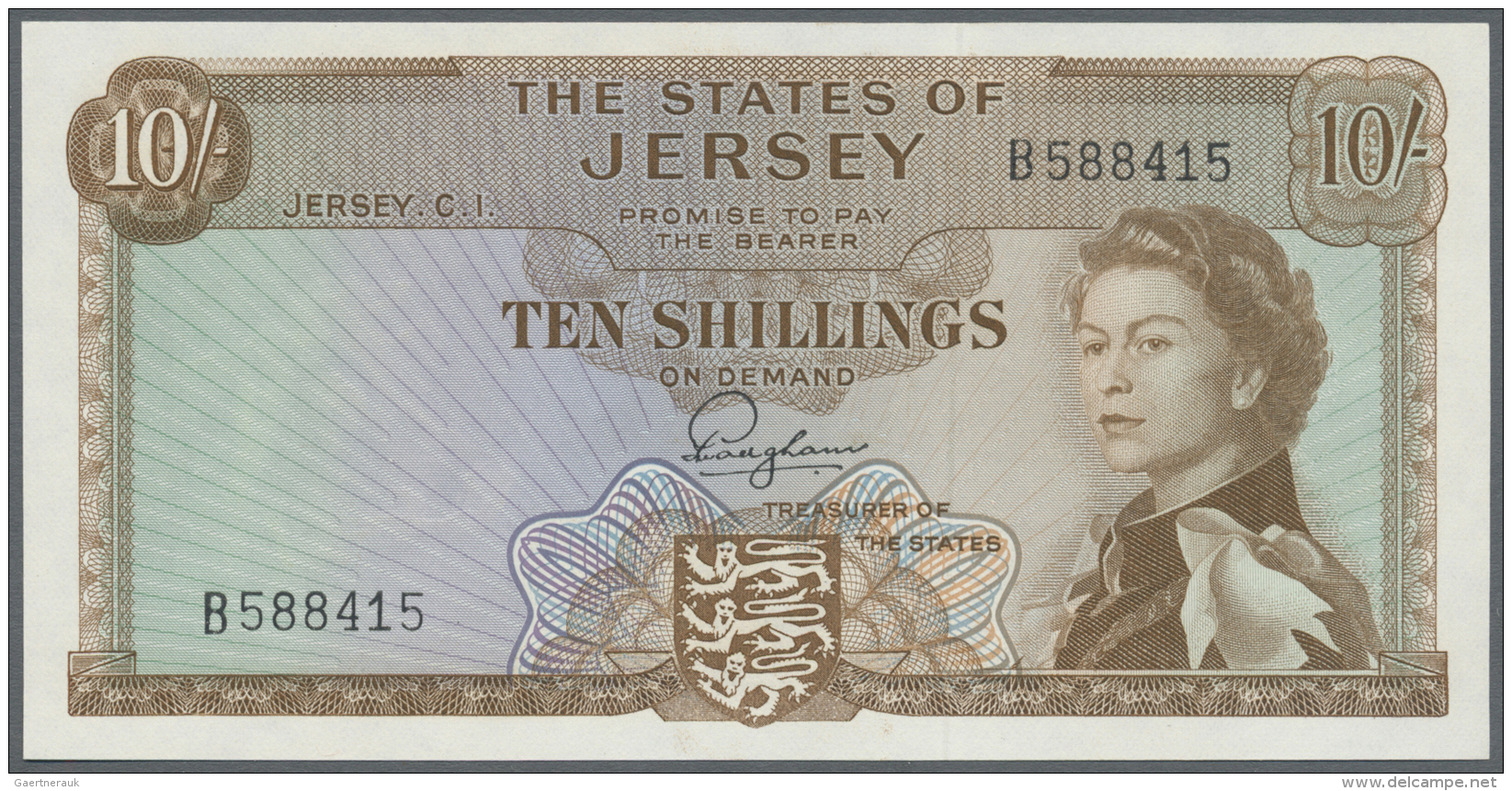 Jersey: 10 Shillings ND(1963) P. 7a In Condition: UNC. - Altri & Non Classificati